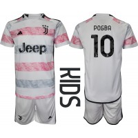 Koszulka piłkarska Juventus Paul Pogba #10 Strój wyjazdowy dla dzieci 2023-24 tanio Krótki Rękaw (+ Krótkie spodenki)